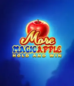 Discover the spellbinding allure of the More Magic Apple slot game by 3 Oaks Gaming, featuring a glistening red apple on a deep blue background. This image portrays the game's theme of enchantment and wonder. Suited for lovers of magical themes, the vibrant visuals and appealing artwork ensure it captures attention. 