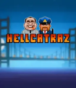 Dive into the thrilling world of Hellcatraz slot by Relax Gaming, featuring a cartoonish prisoner and a guard with the infamous Alcatraz prison and San Francisco skyline in the background. This graphic portrays the light-hearted escapade of an Alcatraz-inspired game, ideal for fans of retro gaming, providing a entertaining gaming experience. 