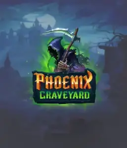 An immersive view of ELK Studios' Phoenix Graveyard slot, with its hauntingly beautiful graveyard and phoenix symbols. This image captures the slot's innovative expanding reels, alongside its beautifully crafted symbols and dark theme. The design reflects the game's legend of the phoenix's revival, appealing for those fascinated by mythology.