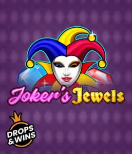 Experience the colorful ambiance of the Joker's Jewels game by Pragmatic Play, showcasing a charming joker's mask decorated with a brightly colored jester hat. This image conveys the joyful spirit of traditional joker games, set against a lavender background. Ideal for those who love classic slot games, offering a thrilling play experience. 